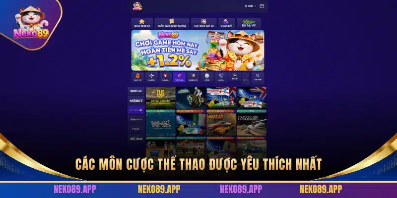 CÁC MÔN CƯỢC THỂ THAO ĐƯỢC YÊU THÍCH NHẤT